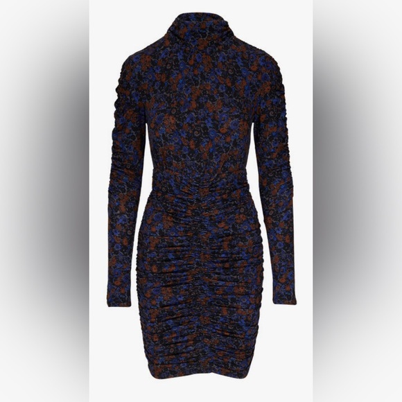 Veronica Beard Greta Blue and Brown Floral Mini Dress - Picture 5 of 13